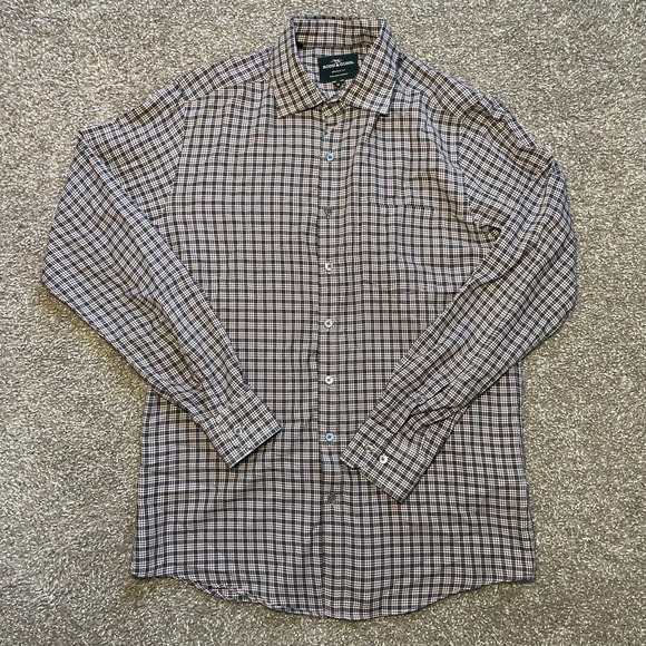 Rodd & Gunn Sports Fit Button Shirt Men Medium Gray Red Check Plaid Pocket Italy - Picture 1 of 6